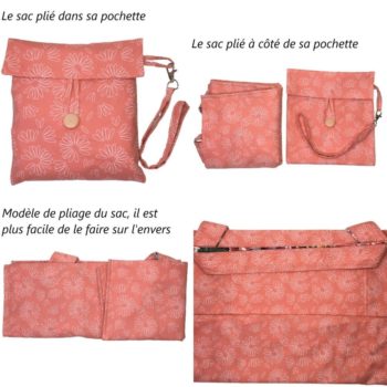 Sac cabas fourni avec pochette de rangement et dragone