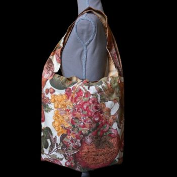 Sac de courses en toile porté épaule avec anses en tissu