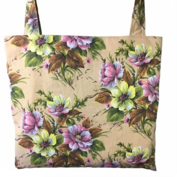 Totebag en tissu d'ameublement vintage revalorisé