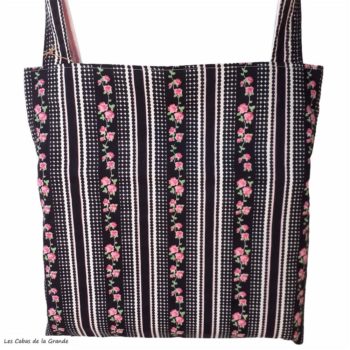 Sac de courses en toile porté épaule avec anses en tissu