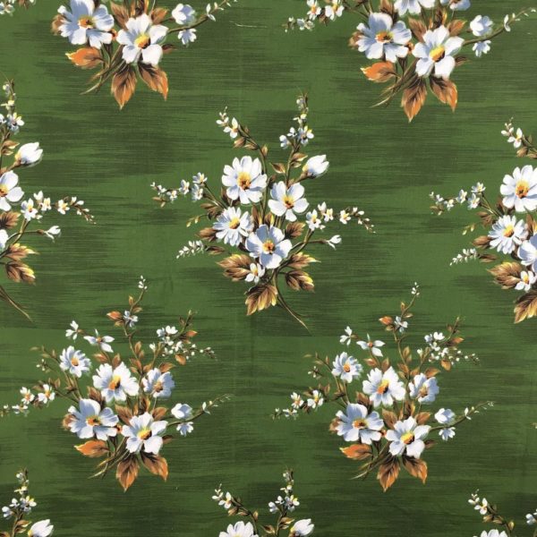 Tissu vintage vert, Touraine production Urgé France garanti Air Lumière lavable