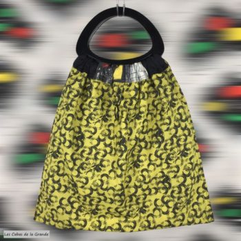 Los Angeles verso du cabas imprimé Vinyle citron dessin de disques noirs sur fond jaune