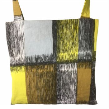 Baltique grand sac cabas en toile de coton texturé, barkcloth, typique des années 50s début 1960s 60s sixties