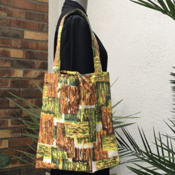 Mycène sac cabas souple en tissu avec poche intérieure plaquée et fermé par liens à nouer