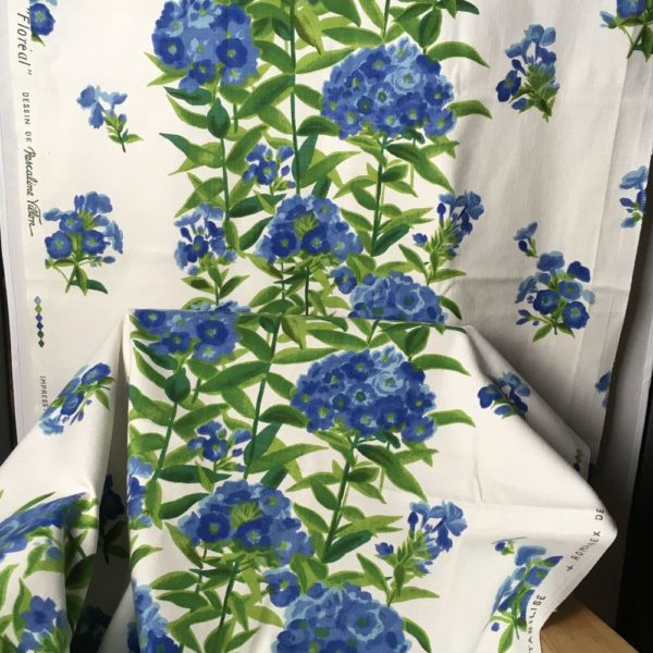 Tissu vintage Floréal, dessin de Pascaline Villon, impression d’art, Romanex de Boussac