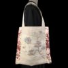 Totebag réalisé dans un obi beige rosé, ceinture de kimono traditionnelle brodée, doublé d'une toile vintage rouge bordeaux, face A