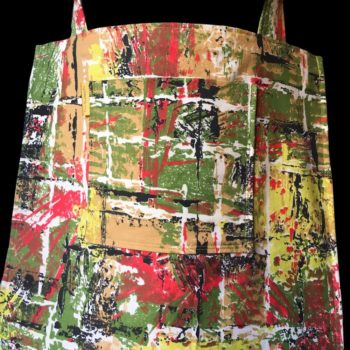 Collection Obi, le cabas Bornéo, sac réalisé dans une ceinture de kimono japonaise vintage et doublure tissu d'ameublement français 1950s, verso avec poche plaquée, détails