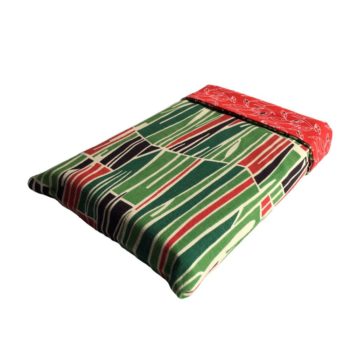 Protection pour livre, doublée réversible, housse en tissu vintage typique des années 1950s début 1960s.