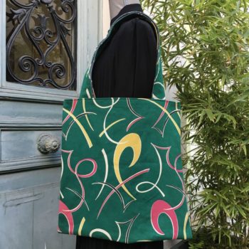 Sac cabas vintage vert Turquoise, recto face B.