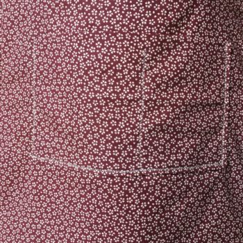 Sac souple en toile vintage, tissu 1950s 1960s en coton texturé Baltimore par Beldecor, doublure Myosotis de Safeco, motif japonais Wasurenagusa, détail de la poche.