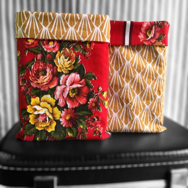 Pochettes à livres en tissus vintage, modèle Guirlande.