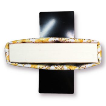 Pochette souple doublée réversible pour livres en tissu vintage 1960s, Guirlandes par Romanex de Boussac, vue de coupe