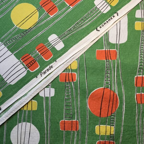 Tissu vintage vert, Parade par Romanex de Boussac