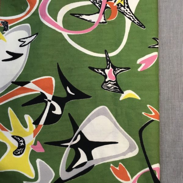 Tissu vintage vert, fifties atomique et idée de doublure