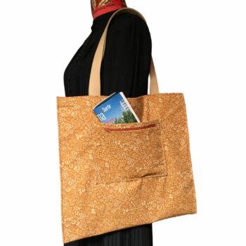 Sac vintage en toile rouge, imprimé baroque, Balkis par Laurent Stève 1967. Verso, doublure et poche intérieure zippée, double poche.