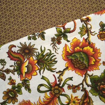 Tissu vintage, imprimé baroque de style orientaliste, Madras par Beldecor.