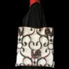 Totebag en tissu vintage baroque, cabas avec dessin de coq. Fourre-tout réversible en toile d'ameublement revalorisée, création originale, fait main. Recto face A.