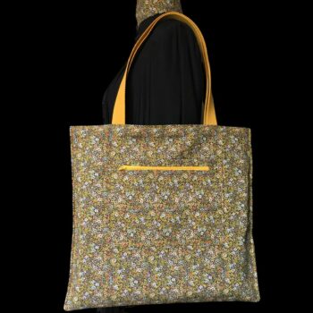 Sac en toile de style tapisserie, imprimé vintage baroque, Istamboul par Beldecor. Fourre-tout réversible en tissu revalorisé, création originale. Verso, doublure et poche.