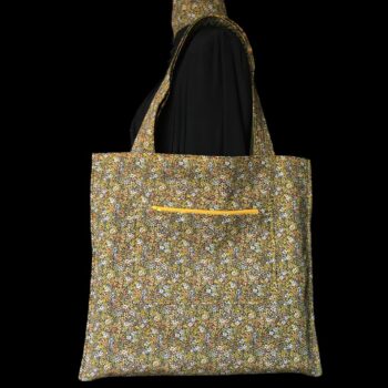 Sac original en toile de style tapisserie, imprimé vintage baroque, Istamboul par Beldecor. Fourre-tout réversible en tissu revalorisé, fait main création. Verso, doublure et poche.