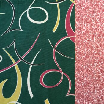 Pochette fifties vert turquoise, trousse zippée, faite main en France, création originale, tissu vintage revalorisé, accessoire d'inspiration rétro.