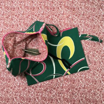 Pochette fifties vert turquoise, trousse zippée, faite main en France, création originale, tissu vintage revalorisé, accessoire d'inspiration rétro.