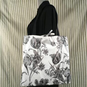 Sac vintage en coton chintz à motif floral. Fourre-tout réversible en tissu de collection, accessoire d'inspiration rétro seventies, fait main en France. Recto face A.