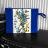 Trousse à crayons, maquillage, en toile d'ameublement vintage de 1965 Gavotte par Romanex de Boussac.