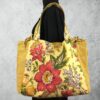 Sac de plage extra large, cabas en toile vintage. Fourre-tout réversible en tissu revalorisé, création originale faite main.
