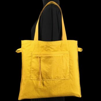 Sac fleuri en laine et lin, fait main en France. Fourre-tout réversible en tissu vintage revalorisé, accessoire d'inspiration rétro. Exemplaire 2. Verso, doublure et poche.