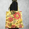 Sac rétro et estival d'inspiration provençale, fait main en France. Sac fourre-tout réversible en tissu vintage revalorisé. Exemplaire 1.