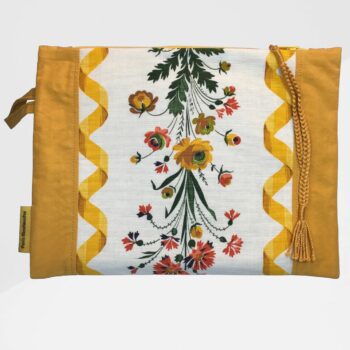 Trousse zippée, pochette fleurie pour femme, faite main à Paris, création originale pièce unique, tissu vintage revalorisé, accessoire d'inspiration rétro. Face B.