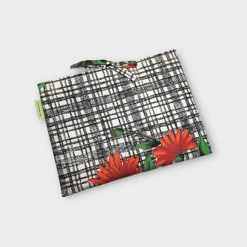 Housse à tablettes fleurie sixties, étui matelassé pour livres, fait main, création originale pièce unique, tissu vintage 1960s revalorisé. Exemplaire 2 recto face B.