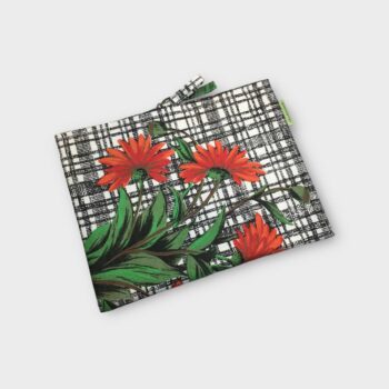 Housse à tablettes fleurie sixties, étui matelassé pour livres, fait main, création originale pièce unique, tissu vintage 1960s revalorisé. Exemplaire 2 recto face A.