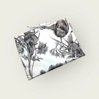 Etui matelassé en coton chintz, housse à livres et tablettes, création originale pièce unique, tissu vintage Romanex de Boussac. Taille S2, exemplaire 3, recto face A.