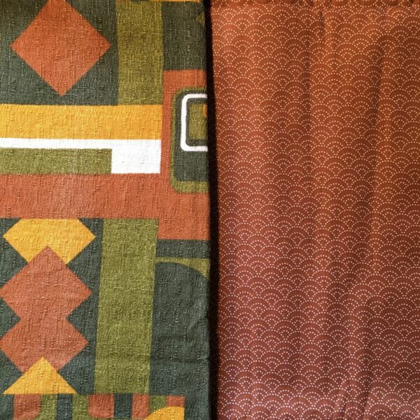 La tissuthèque, catalogue de tissus vintage disponibles pour vos commandes spécifiques, avec leurs associations recto et verso / doublure.