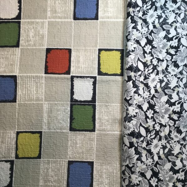 La tissuthèque, catalogue de tissus vintage disponibles pour vos commandes spécifiques, avec leurs associations recto et verso / doublure.