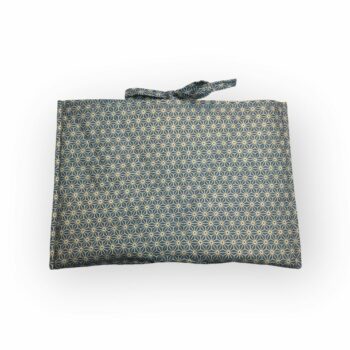 Etui matelassé pour livres et tablettes en tissu vintage, création originale pièce unique, toile revalorisée années 1950s. Taille S1, verso, doublure et matelassage.