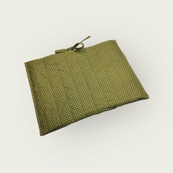 Pochette à livres matelassée rouge, étui pour tablettes, fait main, création originale pièce unique, tissu vintage barkcloth années 1960s. Verso, doublure et matelassage.