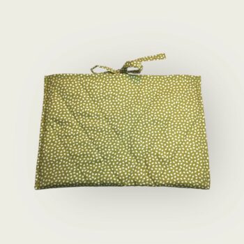 Pochette matelassée en coton chintz, housse à livres et tablettes, création originale pièce unique, tissu vintage Romanex de Boussac 1972. Verso, doublure et matelassage.