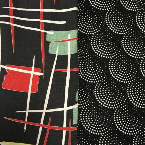 La tissuthèque, catalogue de tissus vintage disponibles pour vos commandes spécifiques, avec leurs associations recto et verso / doublure.