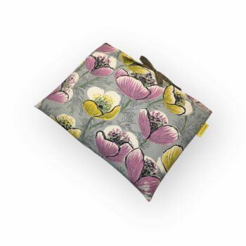 Housse pour ordinateur 13 pouces, en tissu vintage des Sixties, création originale pièce unique, étui matelassé doublé réversible.