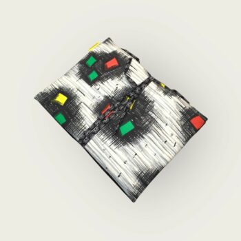 Etui pour ordinateur 13 pouces, en tissu vintage des Fifties, création originale pièce unique, housse matelassée doublée réversible.