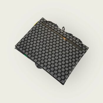 Etui pour ordinateur 13 pouces, en tissu vintage des Fifties, création originale pièce unique, housse matelassée doublée réversible.