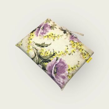 Housse pour ordinateur 13 pouces, fleurie et romantique, en tissu vintage, création originale pièce unique, étui doublé réversible. Recto face A.