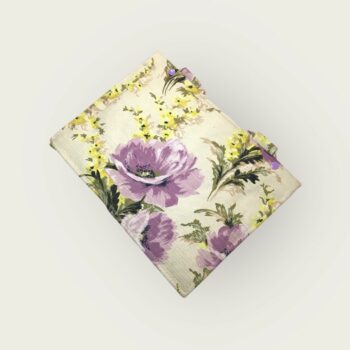 Etui pour ordinateur 13 pouces, fleuri et romantique, en tissu vintage, création originale pièce unique, housse doublée réversible. Recto du rabat amovible.