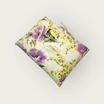 Housse pour ordinateur 13 pouces, fleurie et romantique, en tissu vintage, création originale pièce unique, étui doublé réversible. Recto face B.