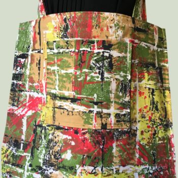 Collection Obi, le cabas Bornéo, sac réalisé dans une ceinture de kimono japonaise vintage et doublure tissu d'ameublement français 1950s, verso avec poche plaquée, détails