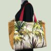 Sac Tiki tropical, tissu vintage années 1950, cabas en toile fait main. Exemplaire 1, recto face A.