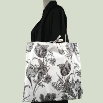 Sac vintage en coton chintz à motif floral. Fourre-tout réversible en tissu de collection, accessoire d'inspiration rétro seventies, fait main en France. Recto face A.