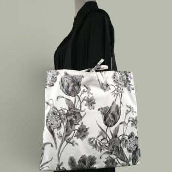 Sac vintage en coton chintz à motif floral. Fourre-tout réversible en tissu de collection, accessoire d'inspiration rétro seventies, fait main en France. Recto face A.